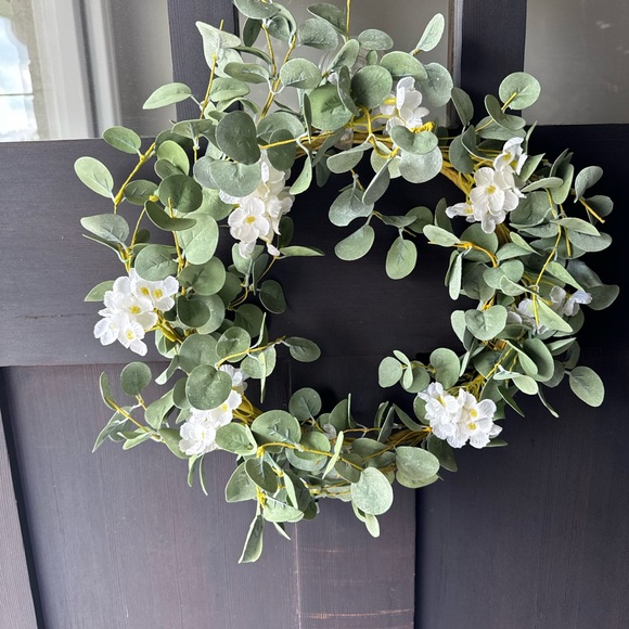 Other - Green and White Floral Wreath